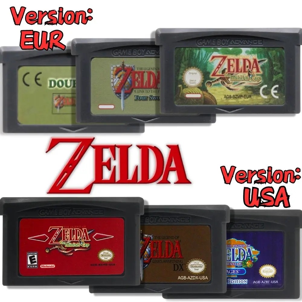 Board Game Zelda - GBA Game Cartridge 32 Bit Video