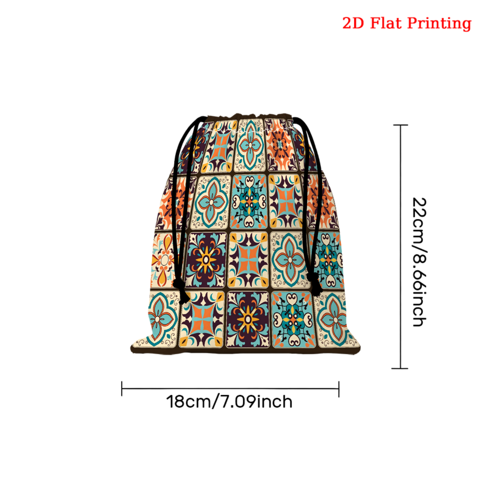 1pc Vintage Geometric Tile Pat - огляд і ціна Tile Bag Drawstring