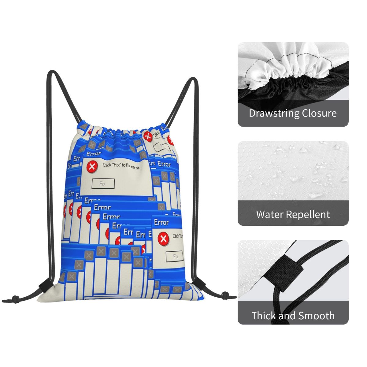 Windows Xp Error Tiled Backpac - огляд і ціна Tile Bag Drawstring