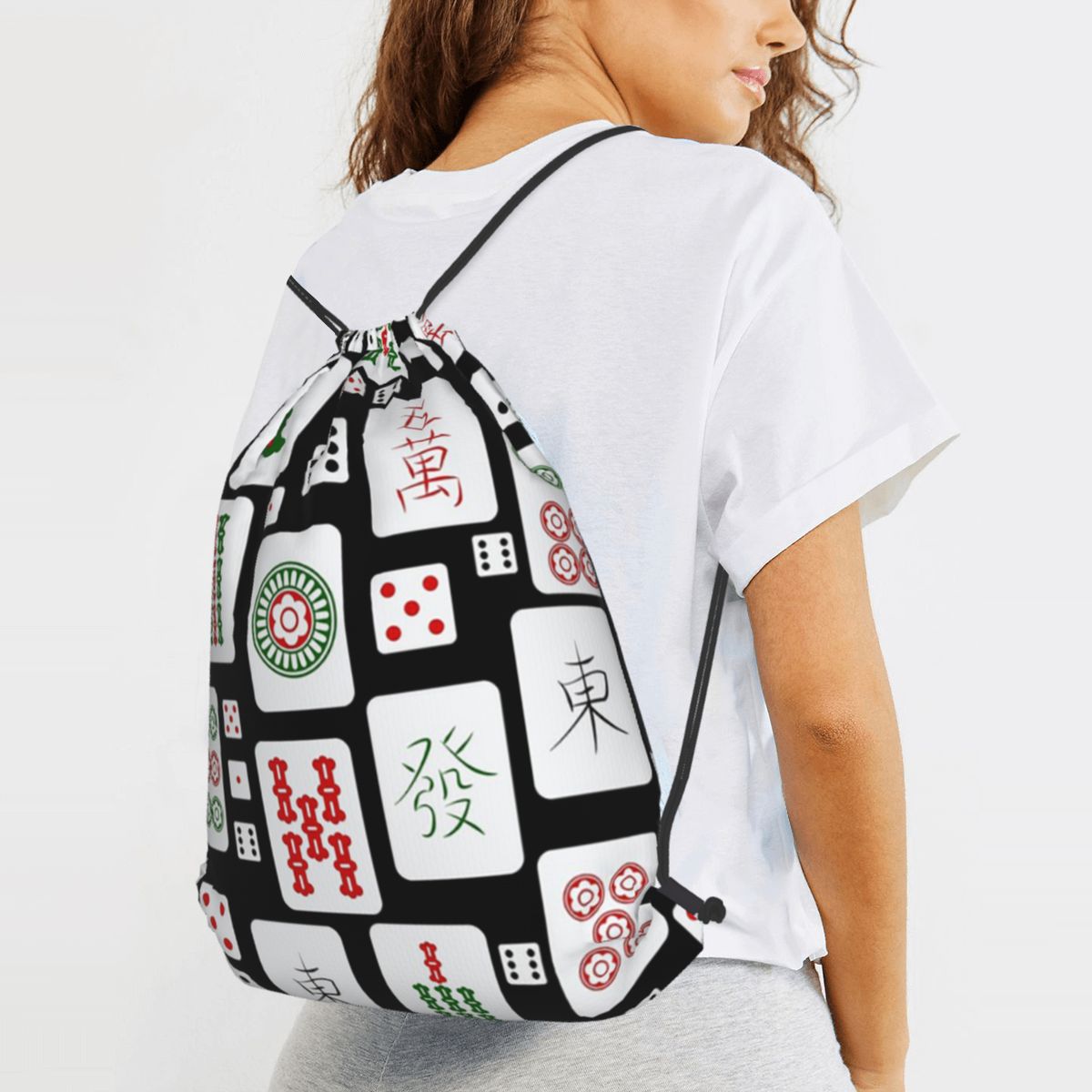 Mahjong Tiles Game Dice Backpa - огляд і ціна Tile Bag Drawstring
