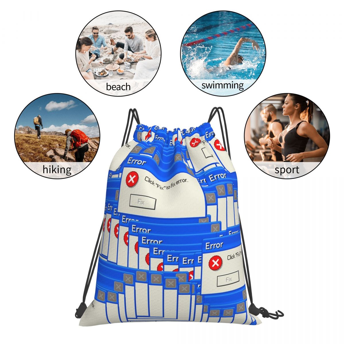 Windows Xp Error Tiled Backpac - огляд і ціна Tile Bag Drawstring