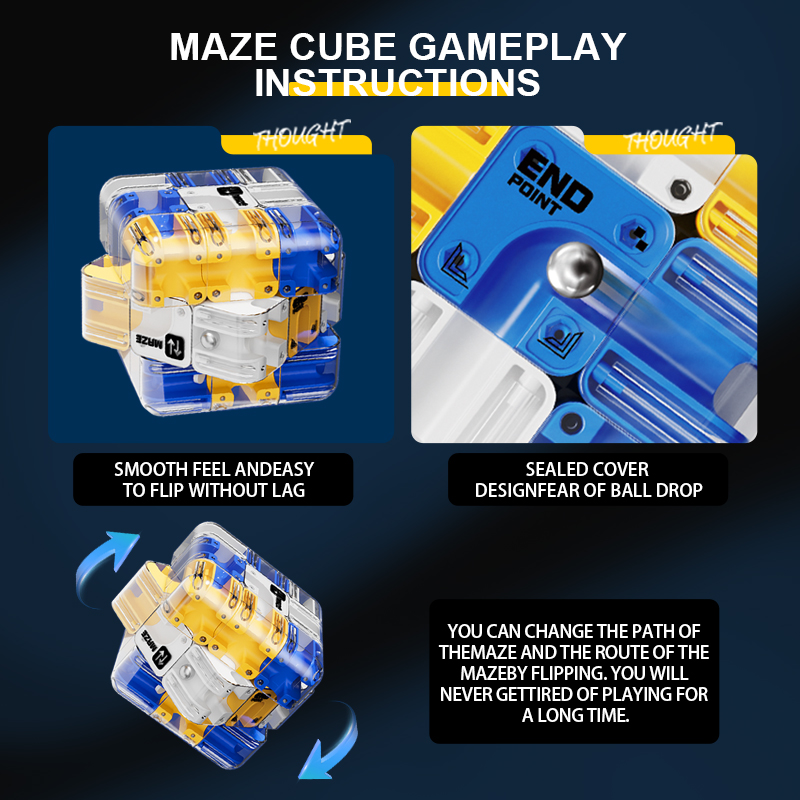 3D Maze Ball Cube Puzzle Toy D - огляд і ціна Board Game Race Track