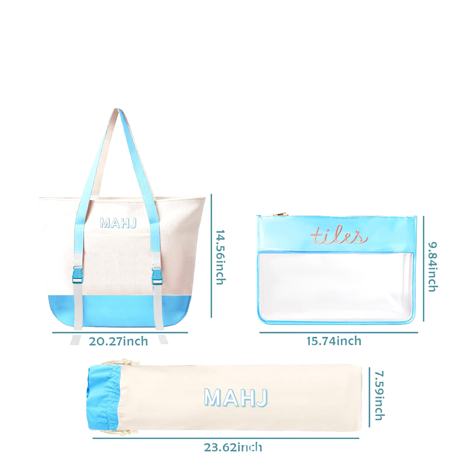 Canvas Tote Bag Set for Mahjon - огляд і ціна Tile Bag Drawstring