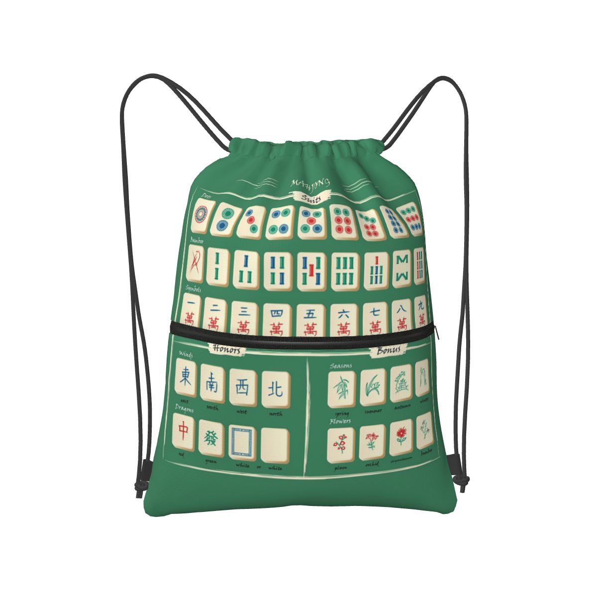 Mahjong Tile Pattern Backpacks - огляд і ціна Tile Bag Drawstring