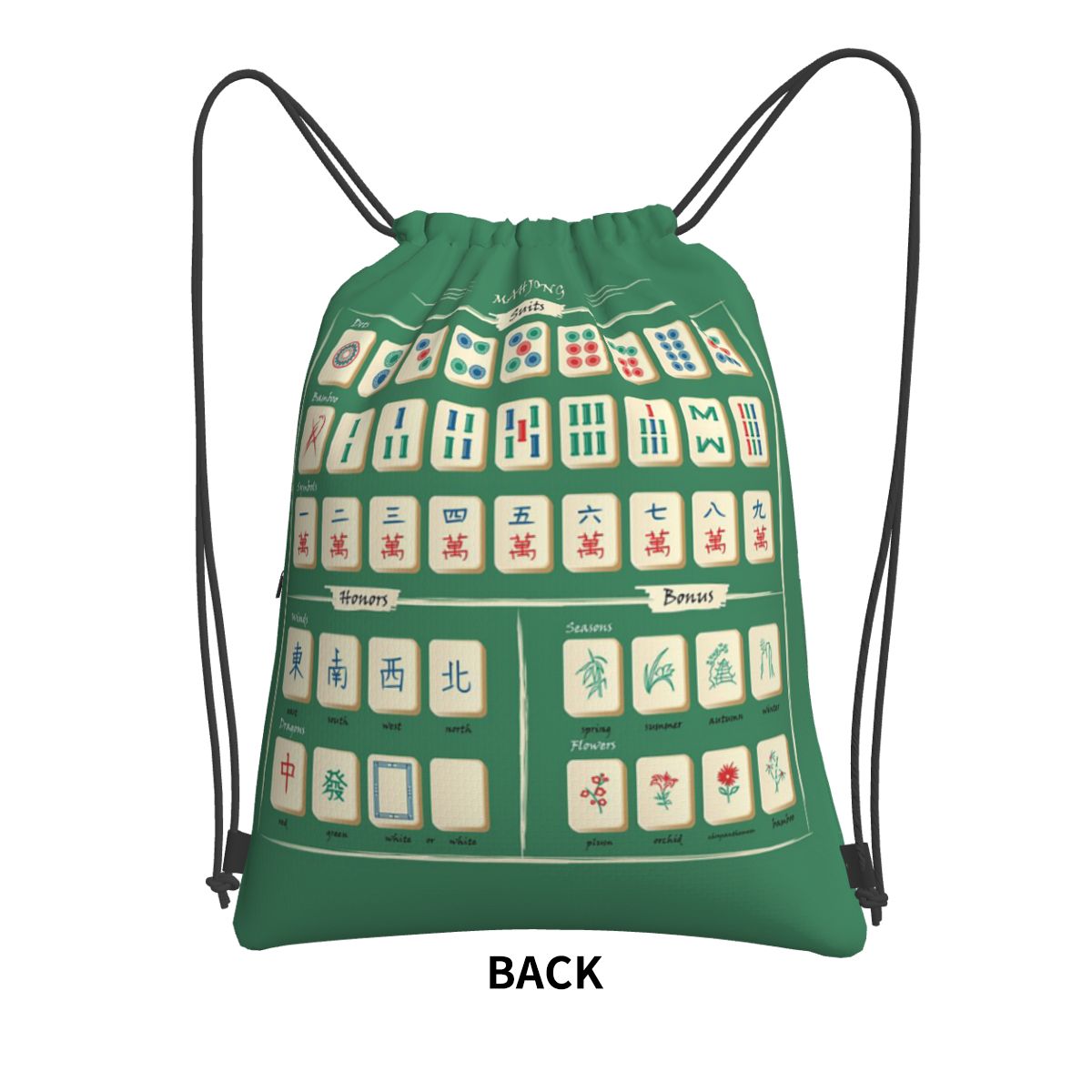Mahjong Tile Pattern Backpacks - огляд і ціна Tile Bag Drawstring