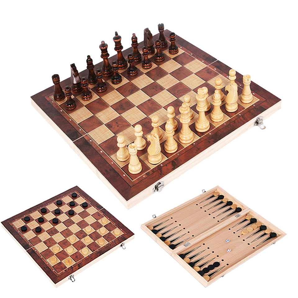 3 in 1 Wooden Chess Backgammon - огляд і ціна Board Game Yearbook