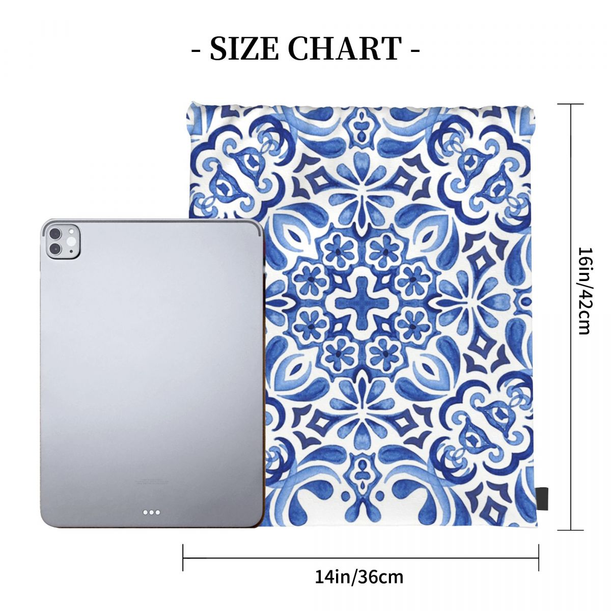 Mediterranean Mosaic Tiles Azu - огляд і ціна Tile Bag Drawstring
