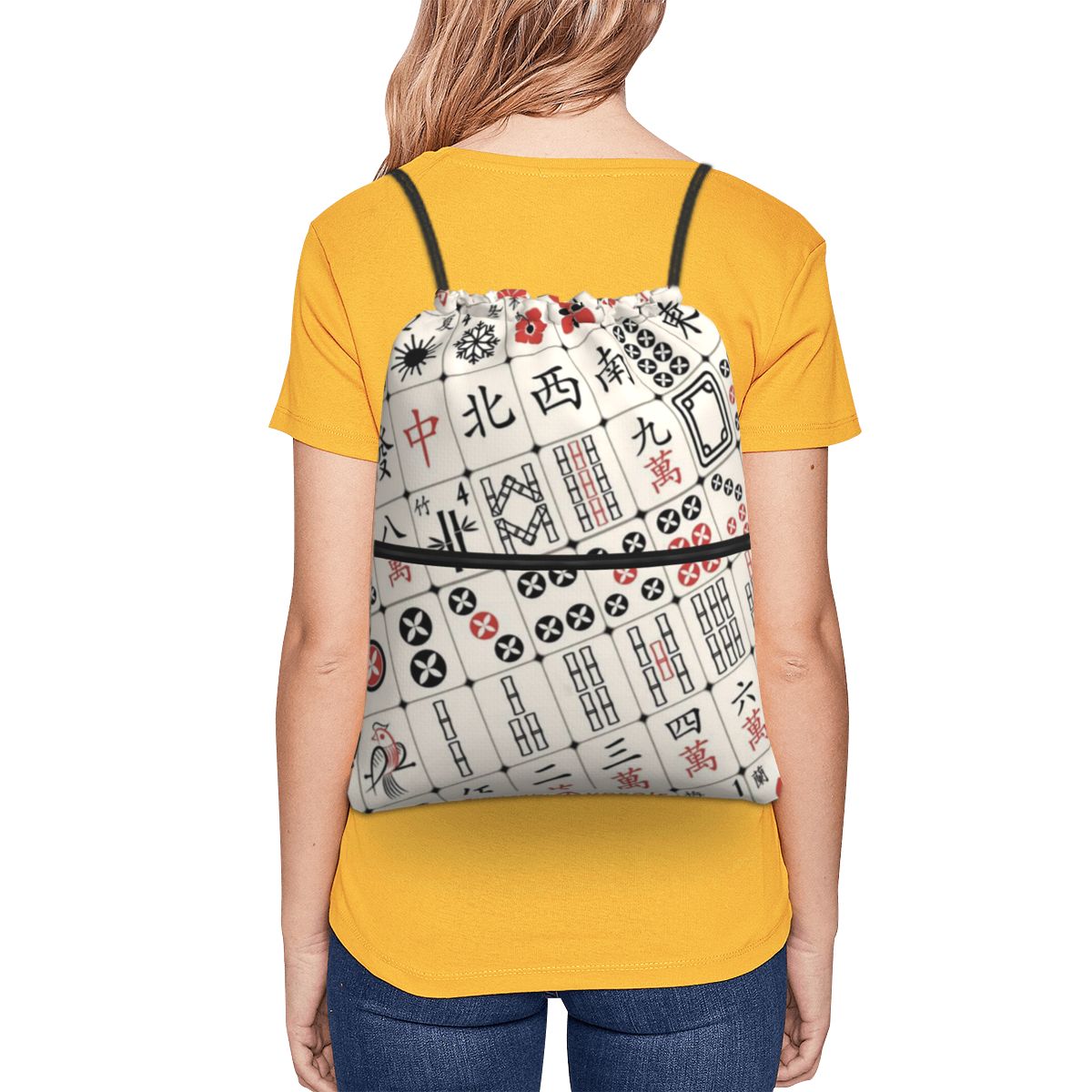 Mahjong Tile Pattern Backpacks - огляд і ціна Tile Bag Drawstring